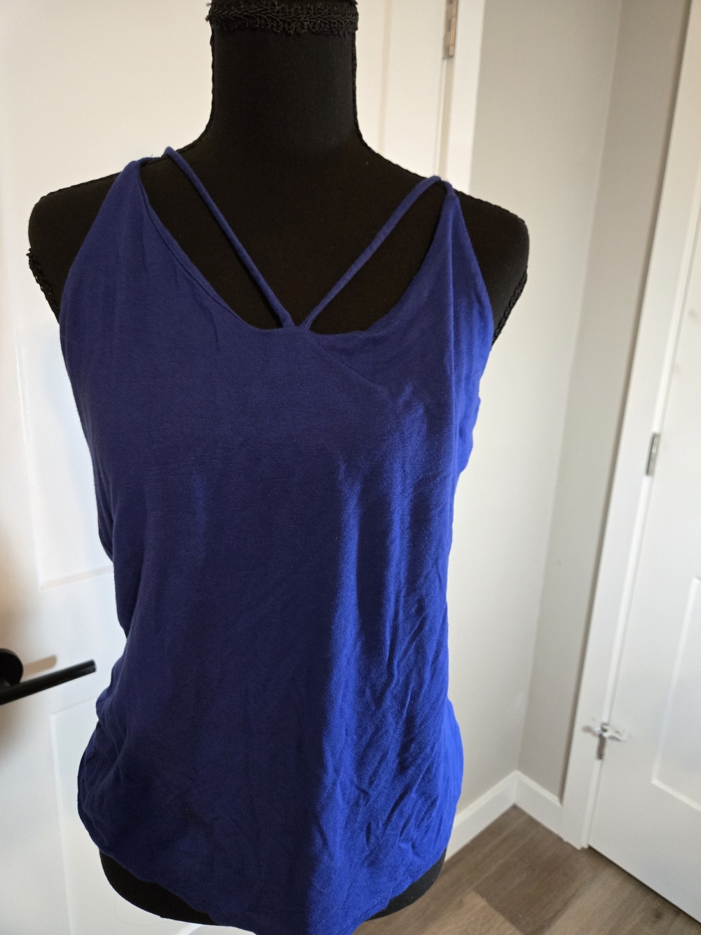 Americanable Royal Blue Cage Strap Cami Tank Top Size Large Made in USA
